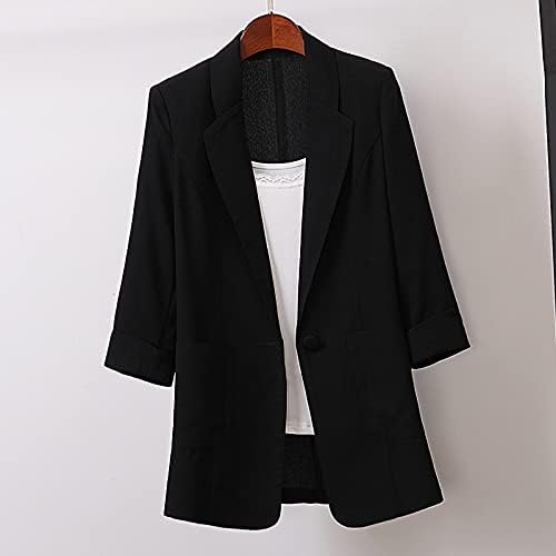 Womens Blazers casual lagana lanena jakni jakne dugih rukava 1 gumb Blazer kaputi Radni ured Cardigan