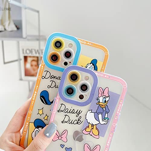 Ifilove za iPhone 13 Pro Max Daisy Duck Case, djevojčice Dječaci Djeca Slatka crtana lik CARTION -a Slim Soft TPU Clear zaštitne kamere