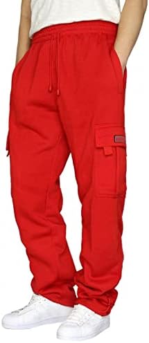 Muškarci lagane pukotine s džepovima labava konusna gaćica klasična osnovna teretna struja prevelike pantalone za planinarenje planinarenje