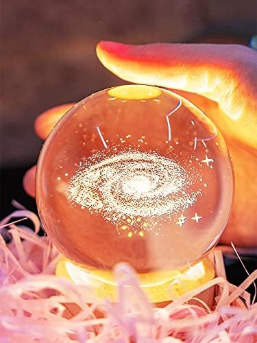 YUANHEN 3D Galaxy Crystal Ball noćno svjetlo Toplo svjetlo - Kompaktni zidni punjač, USB 5V1A Izlaz 1 za rođendan Božić Astronomija
