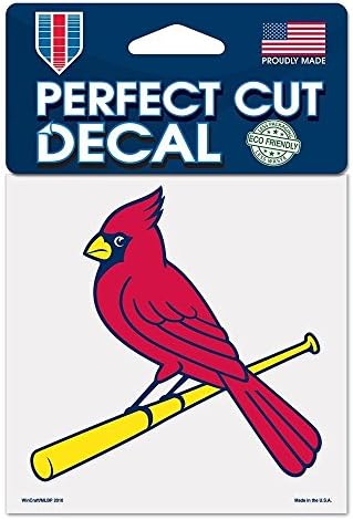 Wincraft MLB St. Louis Cardinals 93898010 Perfect Cut Cut Color Decal, 4 x 4, crno