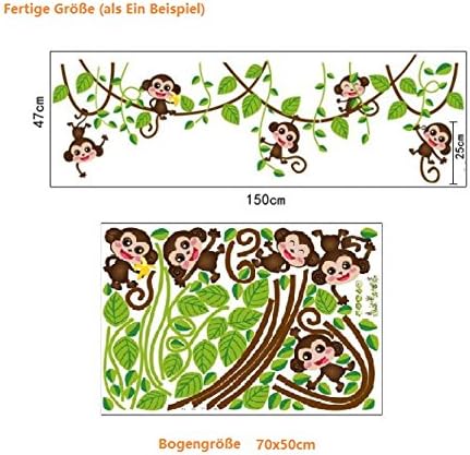 Zidne naljepnice majmun ljuljačka stablo dječja soba naljepnica za dječju sobu