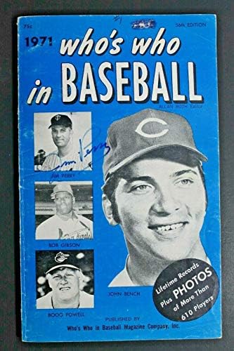 Jim Perry Twins Autographd potpisao 1971. Tko je tko u bejzbol statistici 56. izdanje - Autografirani bejzbol