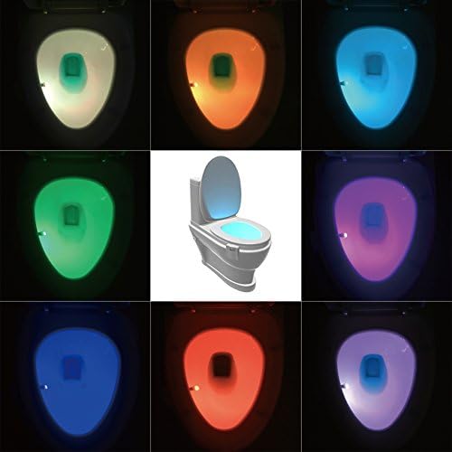 Toaletno noćno svjetlo s aktivacijom pokreta, 8 boja inteligentna detekcija svjetla, LED svjetiljka za toaletno sjedalo, automatski