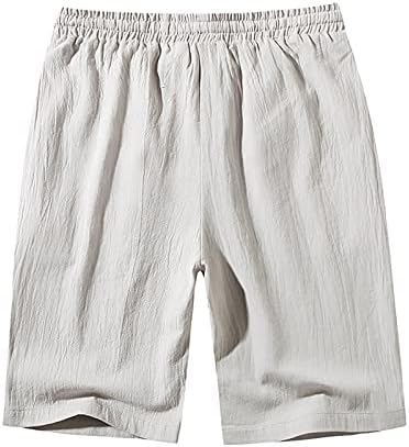 Ležerne pamučne lanene kratke hlače za muškarce solidne boje labave kratke hlače atletskih tehnoloških kratkih hlača