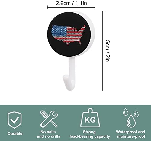 USA cigle karte okrugle plastične kuke ljepljive kuke za višekratnu upotrebu viseće zidne kuke za kuhinjsku kupaonicu 10 pakiranja