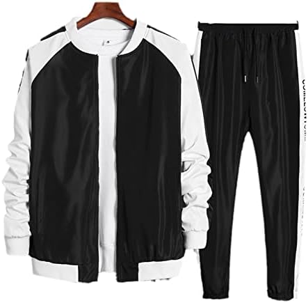 Muškarci se postavlja casual patent staza tracksuit proljetna jesen muški muški solidni spoj set jakna+hlače sportsko odijelo ulična