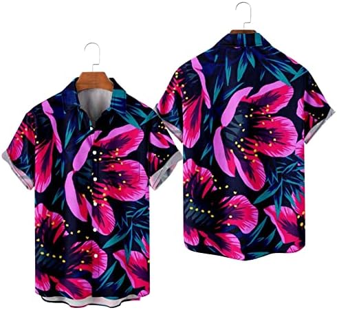 Xiloccer najbolje muške tiskane havajske košulje gumb kratki rukavi Down Down Majice za plažu za muškarce prazne majice majice teretana