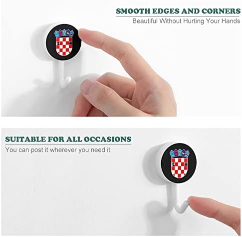 Hrvatska nacionalna amblema okrugle plastične kuke ljepljive kuke za višekratnu upotrebu viseće zidne kuke za kuhinjsku kupaonicu 10
