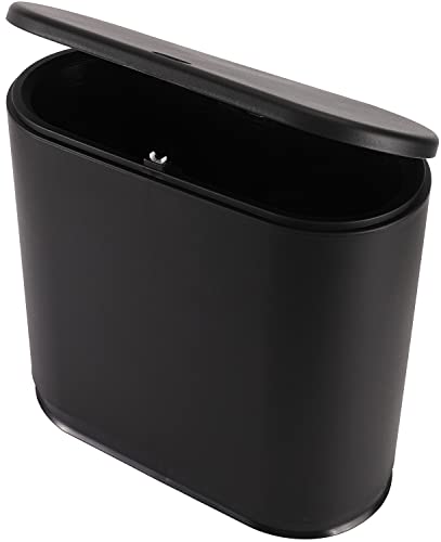 Kupaonska kanta za kupaonicu s poklopcem tanka pametna kanta za smeće od 2,4 galona mala plastična kanta za smeće 10L uska plastična