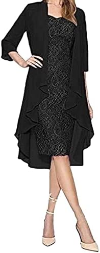 Nokmopo maxi haljina za žene čvrste dvodijelne čipke kardigan šifona zabava dugačka haljina haljina s ljuljačkom