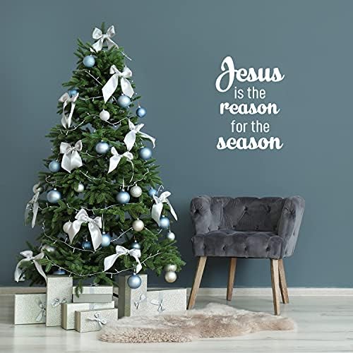 Naljepnica vinil zida - Isus je razlog sezone - 23 x 17 - vjerski božićni blagdanski sezona naljepnica za obiteljsku spavaću sobu blagovaonicu