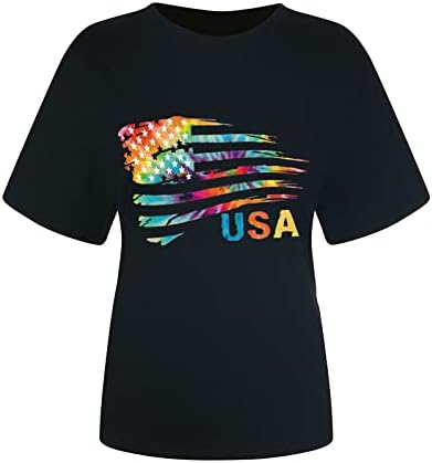 4. srpnja majice žene Dan neovisnosti Patriotske majice USA američka zastava grafička majica bluza kratkih rukava
