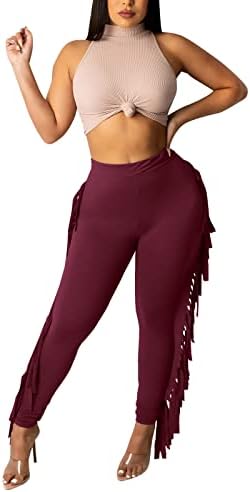 Miashui ženske obrezane hlače povremene dame čvrste boje visoki struk vitke ležerne hlače plus povremene hlače za žene