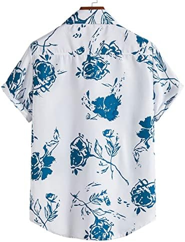 Ljetne muške majice muške havajske košulje košulja casual gumb košulja kratka rukava odijelo tiskane kratke hlače plaže muške 3