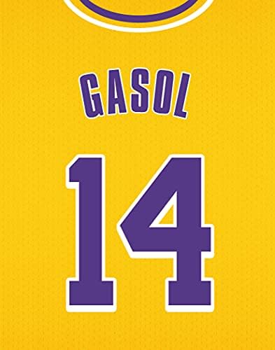 La Lakers 2021 NBA Starters Set od pet košarkaških dresova - James, Gasol, Davis, Schroder, Caldwell -Pape - 8x10 otisci plakata