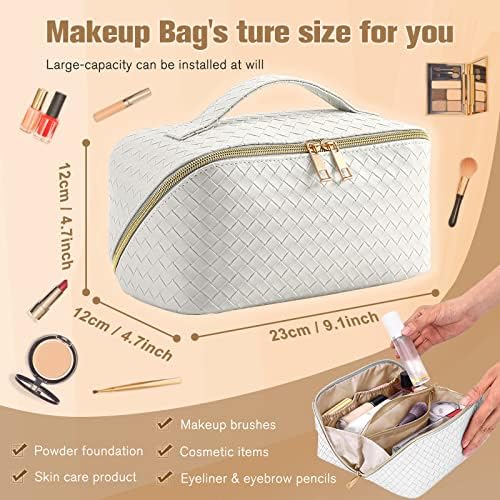 Prettyqueen kozmetičke torbe za žene, torba za šminkanje velikog kapaciteta, PU kože vodootporne torbe, prijenosne kozmetičke torbe