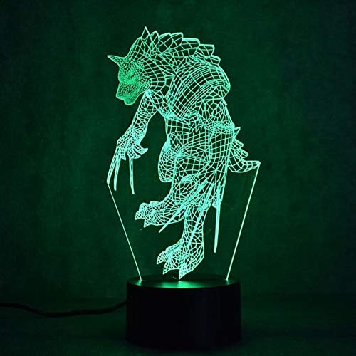 1 3-inčna vizualna LED stolna svjetiljka noćna svjetiljka za spavaću sobu kreativna svjetiljka u obliku vuka kućna rasvjeta dekor