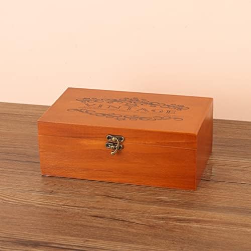 Vintage kutija za nakit, kutija za nakit, drvena kutija za pohranu nakita, organizator, držač poklon kutija, kutija s blagom, staklenka