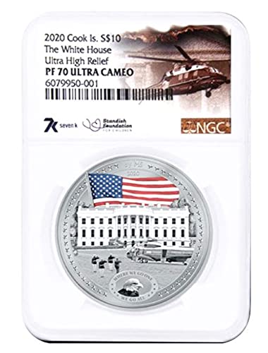 2021 de White House Powercoin PF70 od Miles Standish 2 Oz Silver Coin 10 $ Cook Islands 2020 dokaz