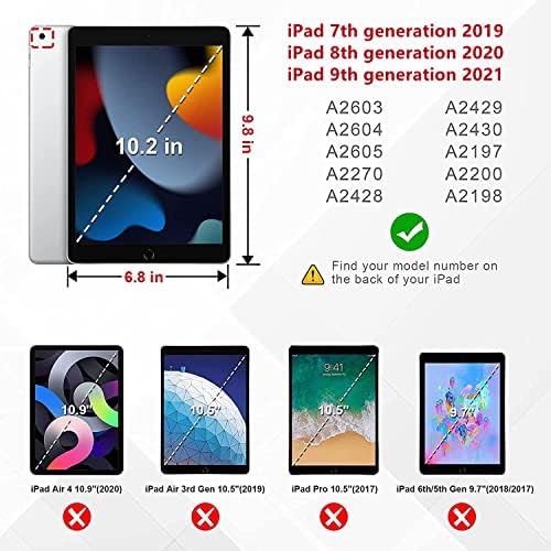 iPad 10.2 Djeca slučaja, Adocham Novi iPad 9./8./8. generacija ugrađena ručka stajališta i dolazi s remenom, laganim silikonskim šokom