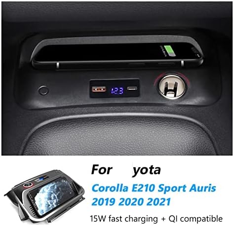 Qi opremi za automobile bežični punjač kompatibilni za Toyota Corolla/E210 Sport Auris 2019-2021 Mobilni telefon Brzo punjenje Interijera