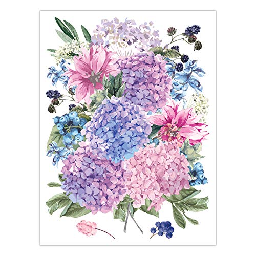 Supperb velike privremene tetovaže - akvarelni bok buket ljetnih hortenzije cvjetovi divlji cvjetovi
