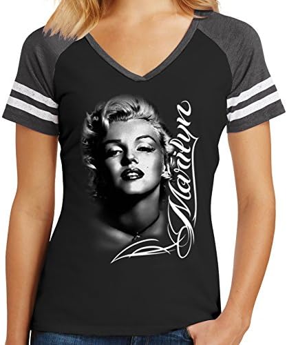 Dame Marilyn Monroe crno-bijela Sportska košulja s V-izrezom