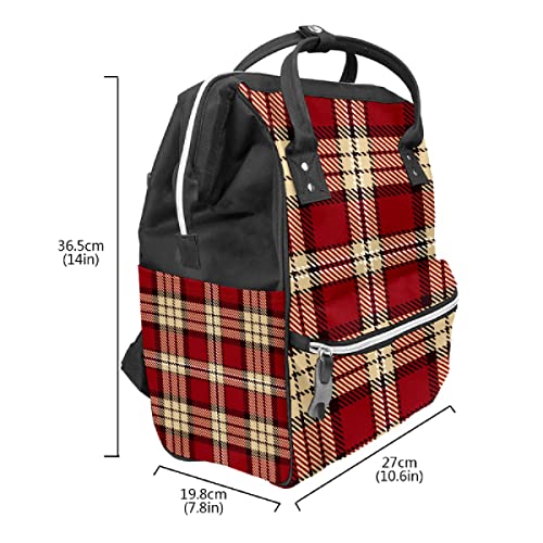 Pelena vrećica Crvena karirani uzorak Veliki kapacitet putovanja Daypack ruksak