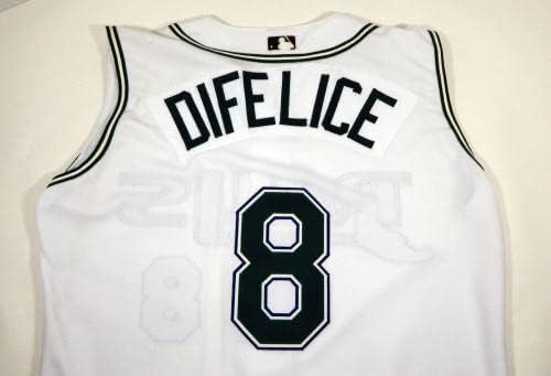 2001. Tampa Bay Devil Rays Mike DiFelice 8 Igra izdana bijelog prsluka DP07052 - Igra korištena MLB dresova