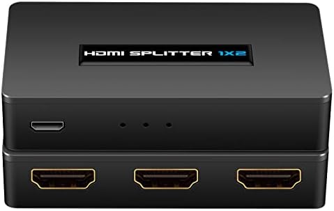 1x2 HDMI razdjelnik, 1 u 2 Out HDMI razdjelnik audio video distributer okvira Podrška 3D & 4K X 2K Kompatibilno za HDTV, STB, DVD,
