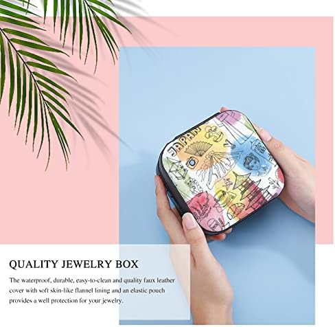 Nahan nakit kutija Japan Doodle Elements prijenosni putni nakit kućište kutije za skladištenje ogrlica za prstenove naušnice
