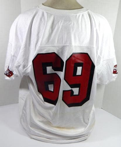 2002 San Francisco 49ers 69 Igra izdana bijela vježba dres 3x dp29084 - nepotpisana NFL igra korištena dresova