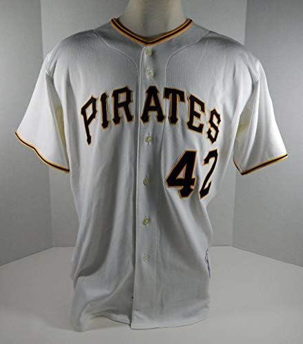 2010 Pittsburgh Pirates Don Long 42 Igra izdana bijelog Jerseyja Jackie Robinson 75 - Igra korištena MLB dresova