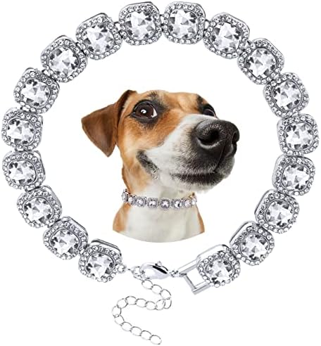 Ancirs 10 inčni 5A Kubični lanac za ogrlice za pse za male srednje pse, ledeno kristalno kamenje tenis tenis monga ovratnika za kućne