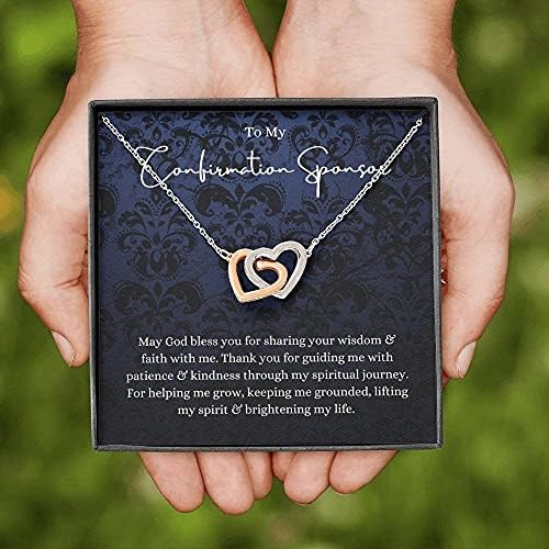 Kartica s porukama, ručno izrađena ogrlica- Personalizirana darovna srca, Sponzor za potvrdu za žene pokloni za ogrlicu Sponzori religiozni