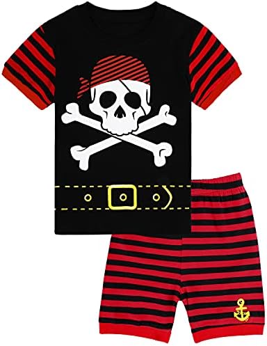 Pidžama Setovi za malu djecu i malu djecu s dizajnom od pamuka, 2-dijelna pidžama s kratkim rukavima