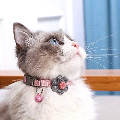 Ručno izrađene ogrlice za mačke,ogrlica za mačiće sa šest latica, Ogrlica za pse i mačke sa zvonima, podesive ogrlice za mačke