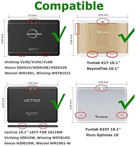 Slučaj Aijako za Dragon Touch Notepad K10/MAX10/MAX10 Plus, FlyingTech 10, Lecrus 10, Hoozo 10.1, Zonko K105/Z105, pobjeda 10.1, Feonal