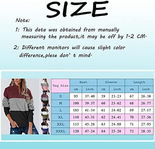 Ženska četvrtina Zip lagana pulover trenirke u boji Blok Standing ovratnik dugi rukavi ležerni vrhovi bluza