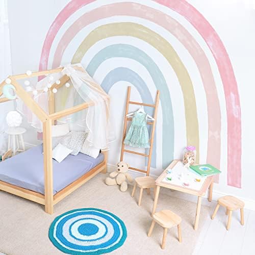 2 velika akvarelna Tkanina duga zidna slika bešavna blijedo ružičasta zidna naljepnica za dječju sobu za djevojčice dekor dječje spavaće