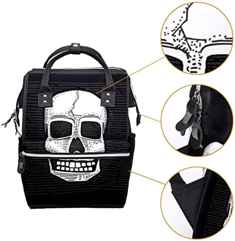 Crni punk ručno nacrtana vreća s lubanjem pelena ruksak Baby pelena vrećice za presvlačenje multi funkcije Velikog kapaciteta za putnička