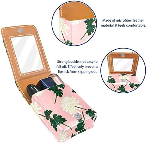 Futrola za ruž za usne s ogledalom cvijet ružičasti držač sjajila za usne prijenosna kutija za pohranu ruževa putna Kozmetička torbica
