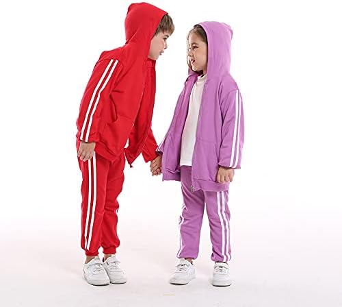 Ludi Gotend Toddler Boys Girls Sportska odjeća Set Kids Zip Up Odjeća odjeća 2 komada dugih rukava Atletska odjeća 12m-5y