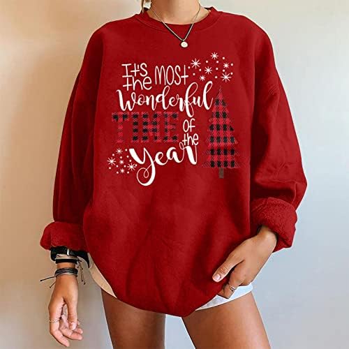 Ženske ružne božićne dugih rukava O-Neck Bluza casual pullover Ugly Xmas Twishirts Tops 3D Printni džemper