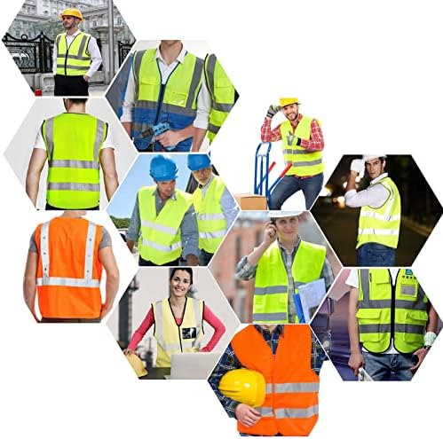 Safield Sigurnost Reflective Work Obs 6 Pack za muškarce i žene s 8 džepova i Zipper visoke vidljivosti Izgradnja vanjske odjeće