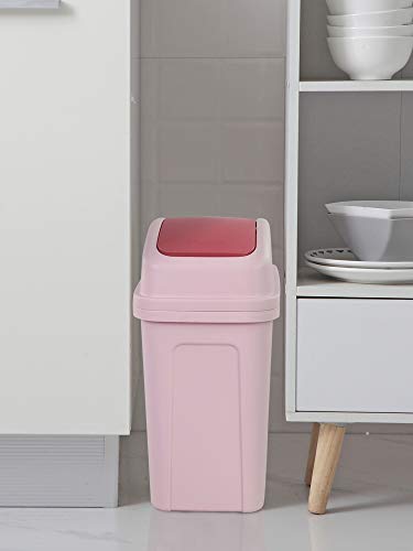10L/2,6 gal Bin za smeće s preklopnim poklopcem, plastična kanta za smeće s preklopnim poklopcem, ružičasta