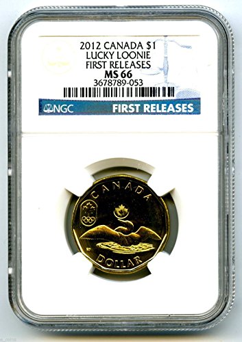 2012 Kanada $ 1 Lucky Loonie necirkulirano prvo izdanje Olimpijskih igara MS66 NGC