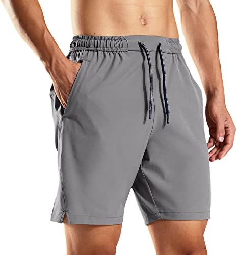 Muške kratke hlače za trčanje 9 inča suho pristajanje, lagane sportske kratke hlače Na otvorenom s džepovima s patentnim zatvaračem