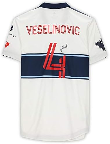 Ranko Veselinović Vancouver WhiteCaps FC Autografirani meč koji se koristi 4 White Jersey iz sezone 2020 MLS - Autografirani nogometni
